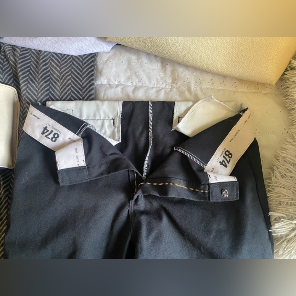 Black Dickies fold over pants